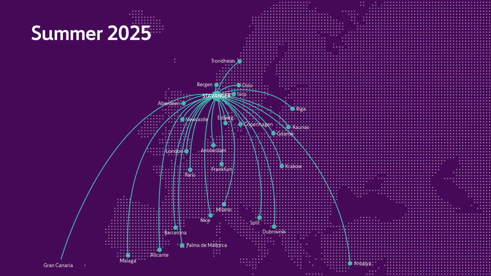 Stavanger Flight Map